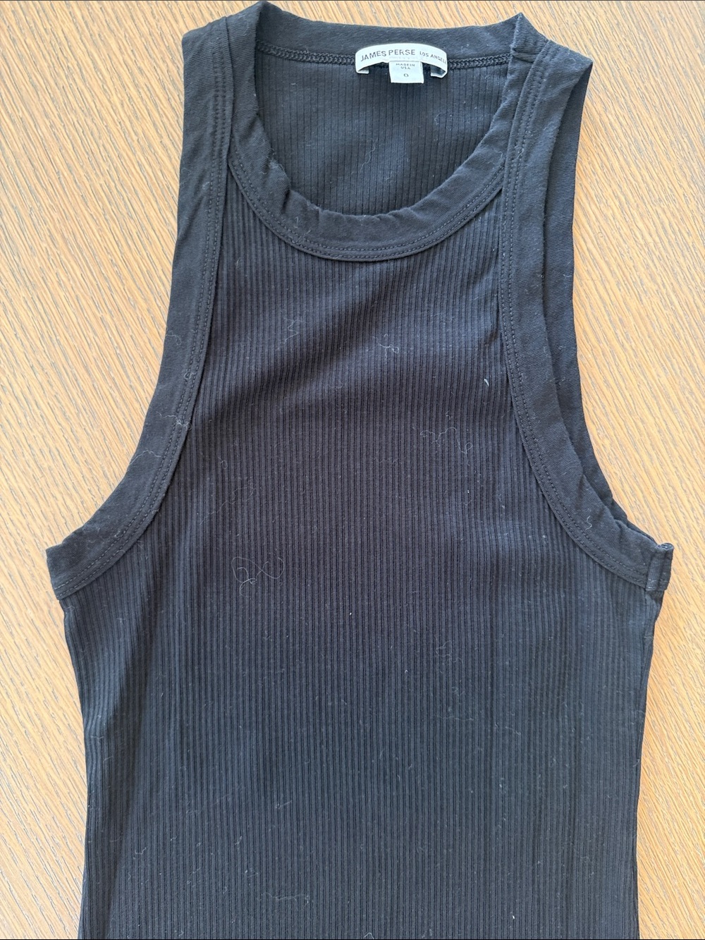 James Perse Black Ribbed Racerback Tank - Picture 2 of 5